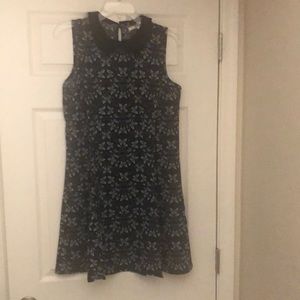 Lauren Conrad navy blue butterfly print dress size 10
